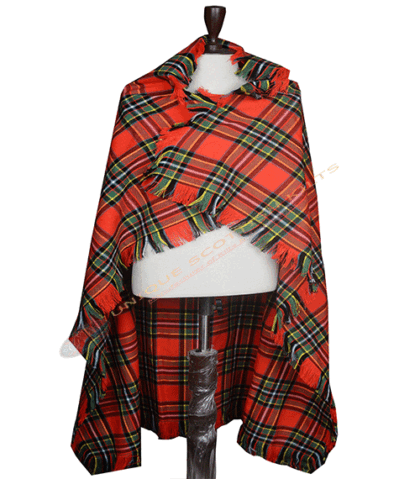 Clan Gillespie Ancient Tartan Shawl – Classic Highland Plaid Shoulder Wrap with Fringed Edges