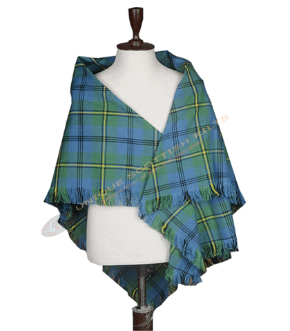 Johnston Ancient Tartan Shawl – Traditional Scottish Highland Shoulder Plaid, Fringed Tartan Wrap Women