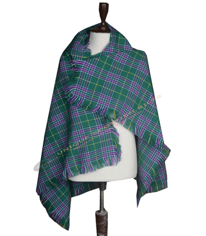 Seattle District Tartan Shawl – Classic Highland Plaid Shoulder Wrap with Fringed Edges