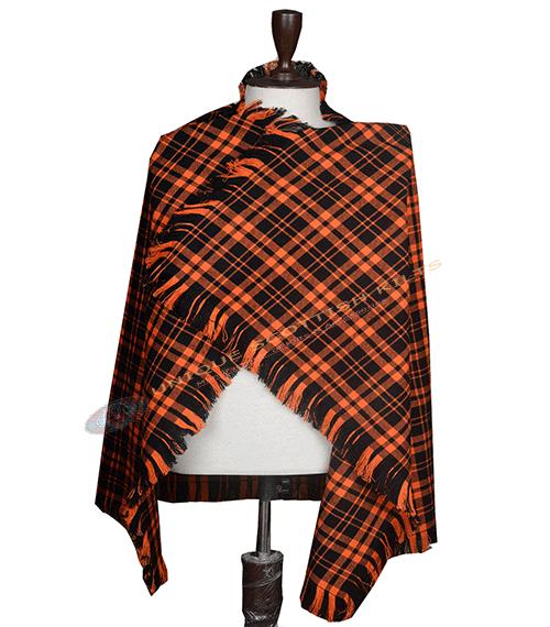 Romsdal Tresfjord Tartan Shawl – Classic Highland Plaid Shoulder Wrap with Fringed Edges