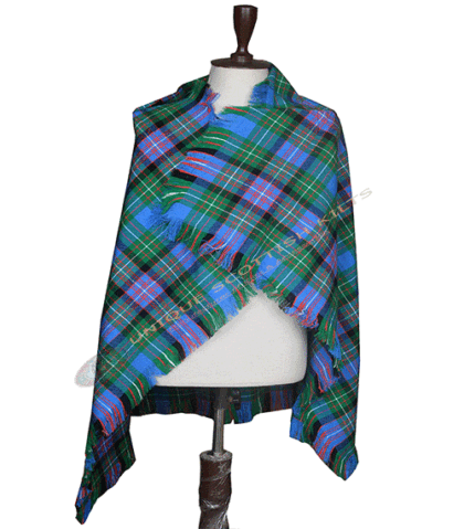 Rankin Ancient Tartan Shawl – Traditional Scottish Highland Shoulder Plaid, Fringed Tartan Wrap Women