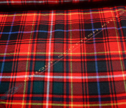 Innes-Red-Modern-Tartan Fabric - Running Yards - 16 Oz Weight, 54 inches Width