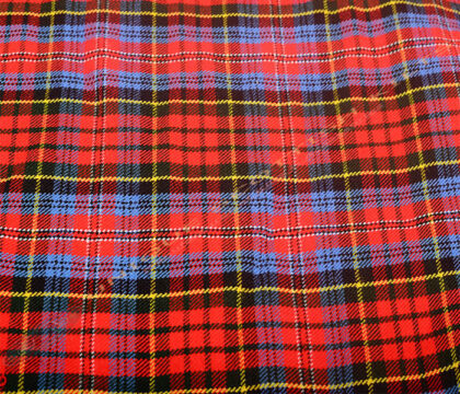 Macpherson-Red-Tartan Fabric - Running Yards - 16 Oz Weight, 54 inches Width