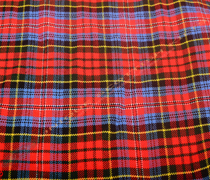 Macpherson-Red-Tartan Fabric - Running Yards - 16 Oz Weight, 54 inches Width