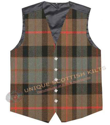 Gunn Weathered Tartan Waistcoat Kilt Vest