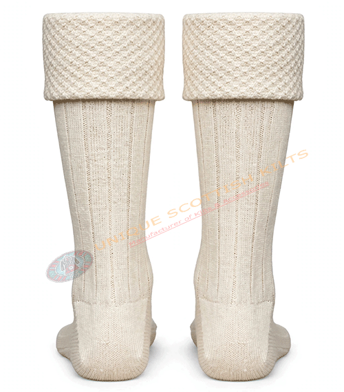 Half White Scottish Clan Traditional Kilt Hose - Image 2