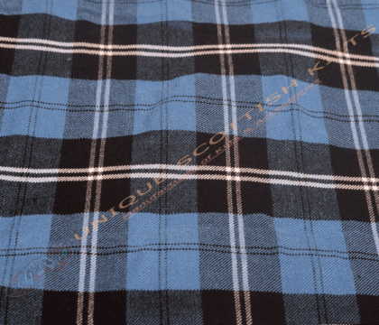 Ramsay-Blue-Tartan Fabric - Running Yards - 16 Oz Weight, 54 inches Width