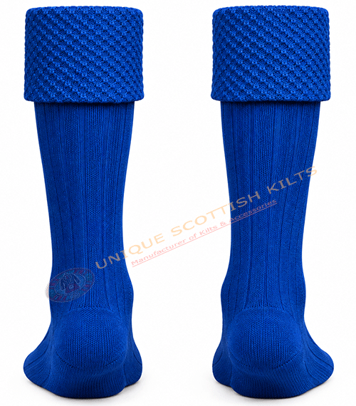 Royal Blue Scottish Clan Traditional Kilt Hose - Image 3