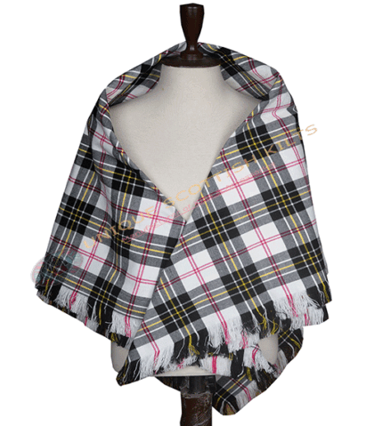 Macpherson Dress Modern Tartan Shawl – Traditional Scottish Highland Shoulder Plaid, Fringed Tartan Wrap Women