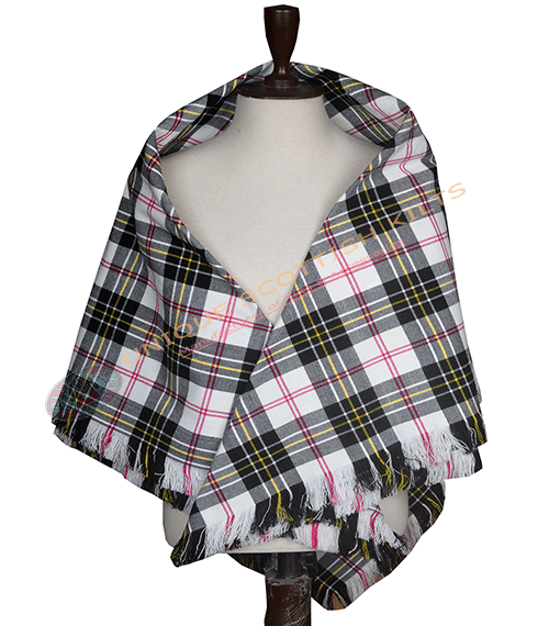 Macpherson Dress Modern Tartan Shawl – Traditional Scottish Highland Shoulder Plaid, Fringed Tartan Wrap Women
