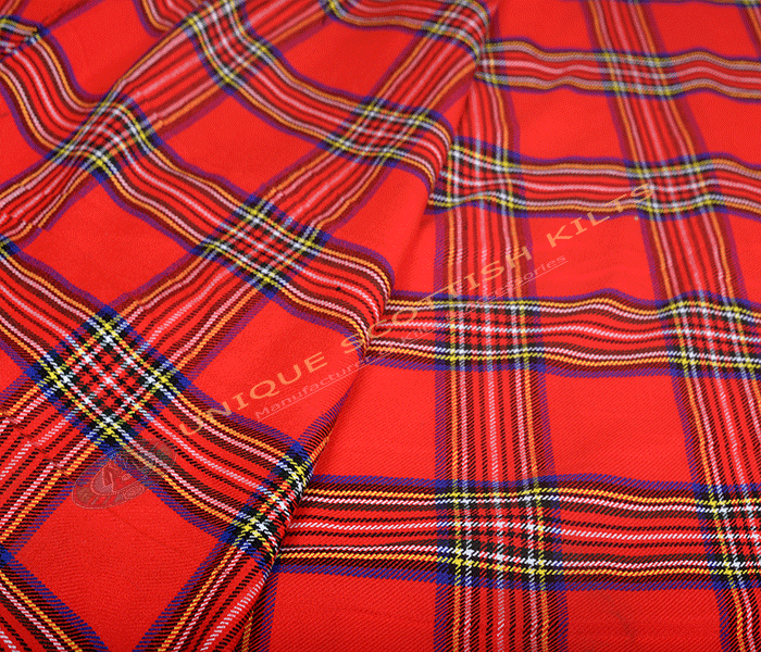 Royal-Stewart-Tartan Fabric - Running Yards - 16 Oz Weight, 54 inches Width