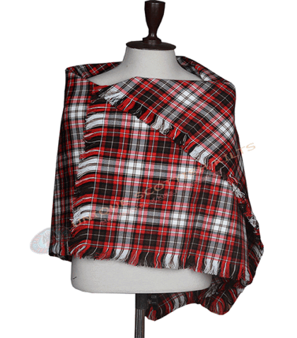 Dunkeld Tartan Shawl – Traditional Scottish Highland Shoulder Plaid, Fringed Tartan Wrap Women