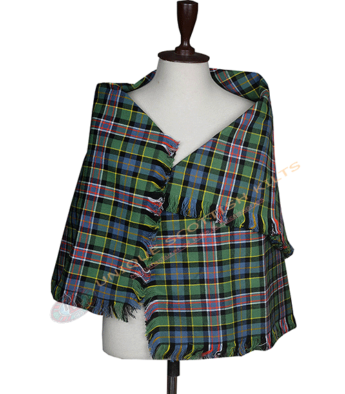 Wisconsin State Ancient Tartan Shawl – Traditional Scottish Highland Shoulder Plaid, Fringed Tartan Wrap Women