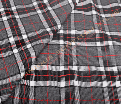 Thompson-Grey-Tartan Fabric - Running Yards - 16 Oz Weight, 54 inches Width