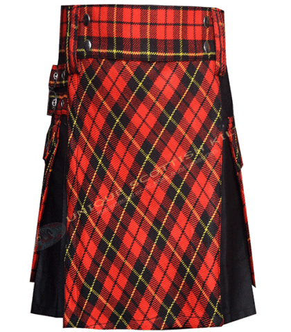Wallace Tartan Black Cotton Hybrid kilt