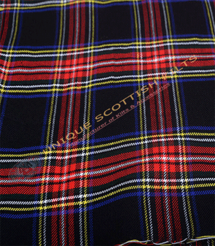 Black-Stewart Tartan Fabric - Running Yards - 16 Oz Weight, 54 inches Width