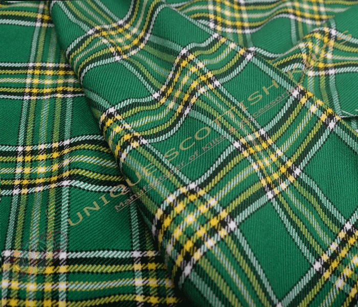 Irish-Green-Tartan Fabric - Running Yards - 16 Oz Weight, 54 inches Width - Image 2