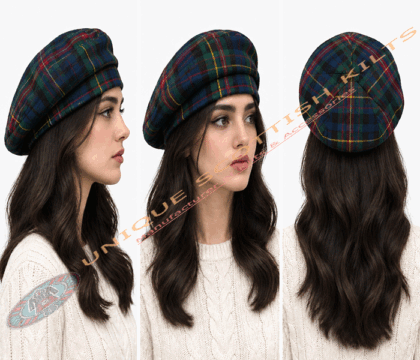 Scottish Tam O' Shanter Wool Hat For women – Traditional Scottish Kilt Cap