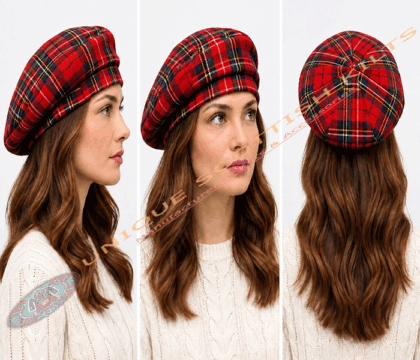 Scottish Tam O' Shanter Wool Hat For women – Traditional Scottish Kilt Cap